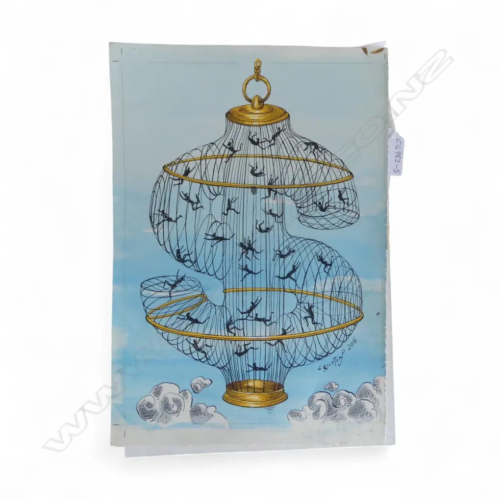 ORIGINAL ANNA CRICHTON PEN & W/C, UNTITLED, SIGNED & DATED 2016, 300 x 200mm Image 1++