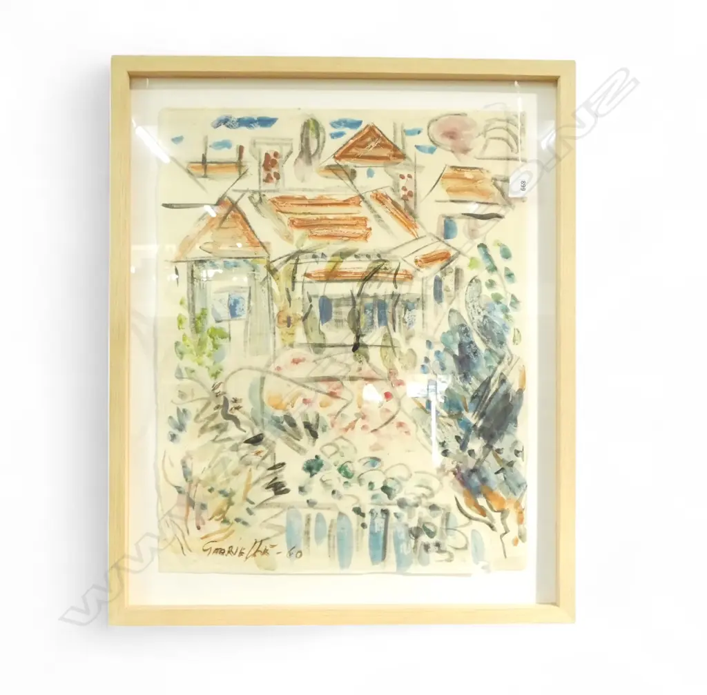 GABRIELLE HOPE (1916-1962) URBAN VIEW, WC 570x450mm, SIGNED & DATED 1960 Image 1++