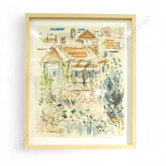 GABRIELLE HOPE (1916-1962) URBAN VIEW, WC 570x450mm, SIGNED & DATED 1960