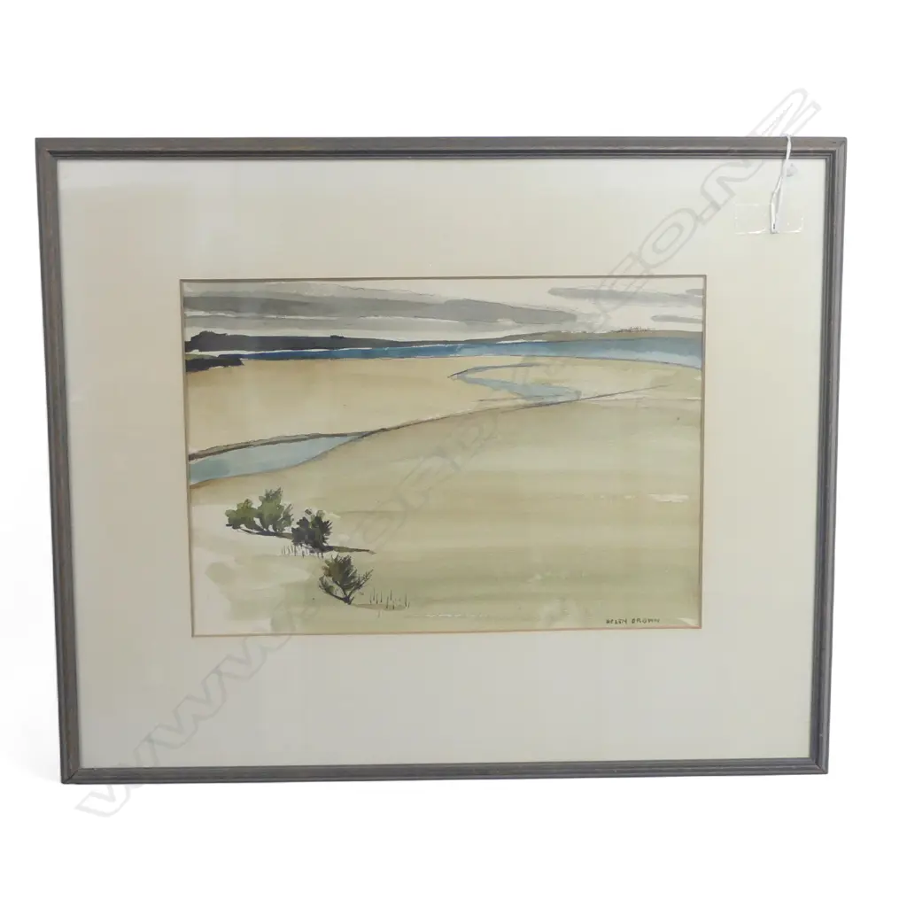 HELEN BROWN, COASTAL LANDSCAPE WC, 225x325mm, SIGNED Image 1++