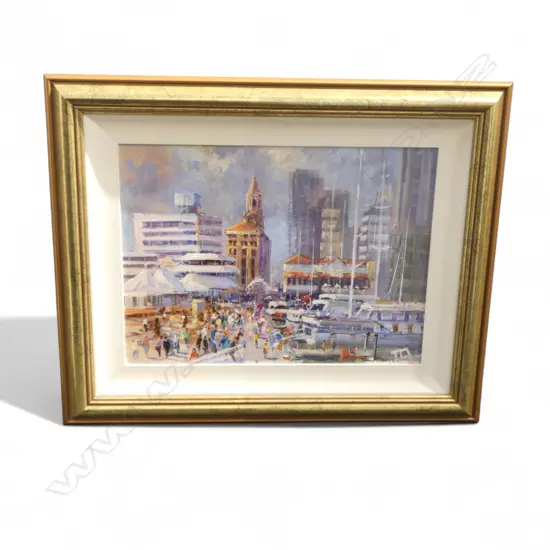LANCE O'GORMAN, AUCKLAND WATERFRONT, OIL ON BOARD, 435x590mm