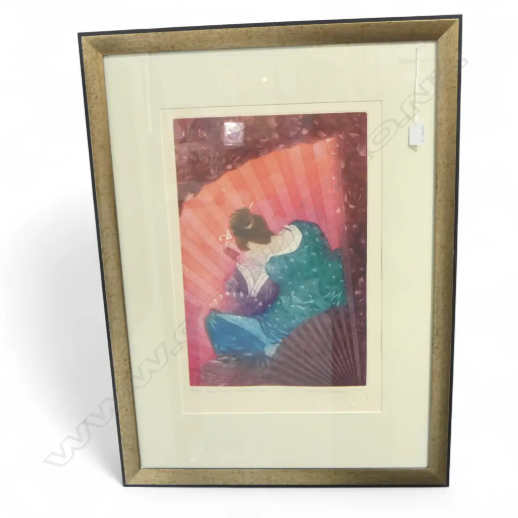 CAROLE SHEPHERD, BODY COVERS - UTAMARO'S FAN COLOURED ETCHING ED. 30/50 445 X 295mm Image 1++