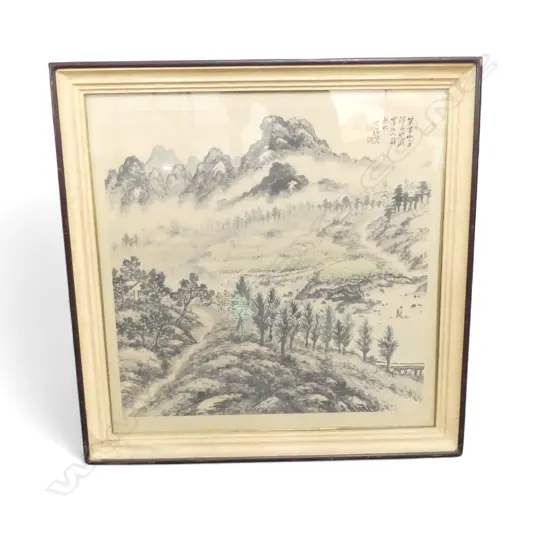 ORIENTAL LANSCAPE WC 670x680mm (870x860mm ovearall) frame corner faulted