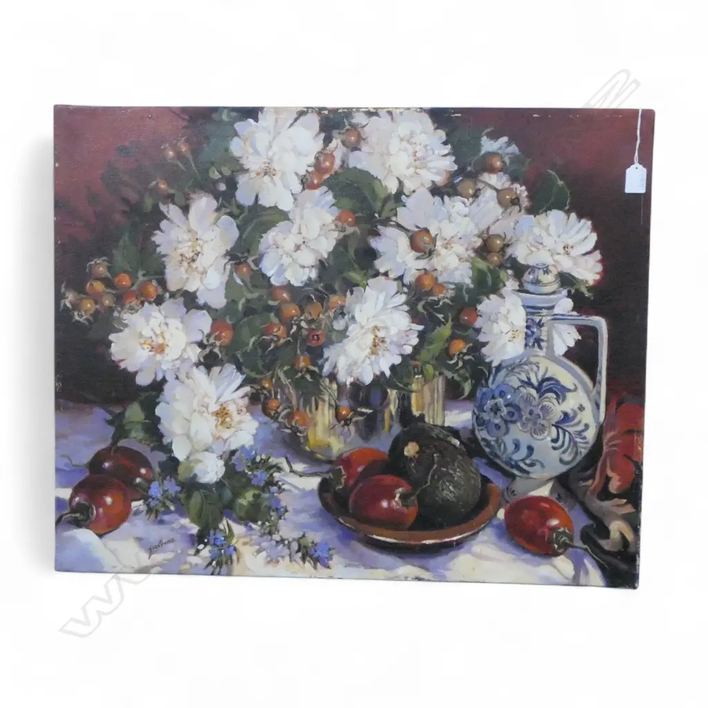 (b.1939) ISOBEL MCBEATH (b. 1939) 'LATE WINTER STILL LIFE' OIL ON CANVAS, SIGNED BELMAC 610x760mm Image 1++