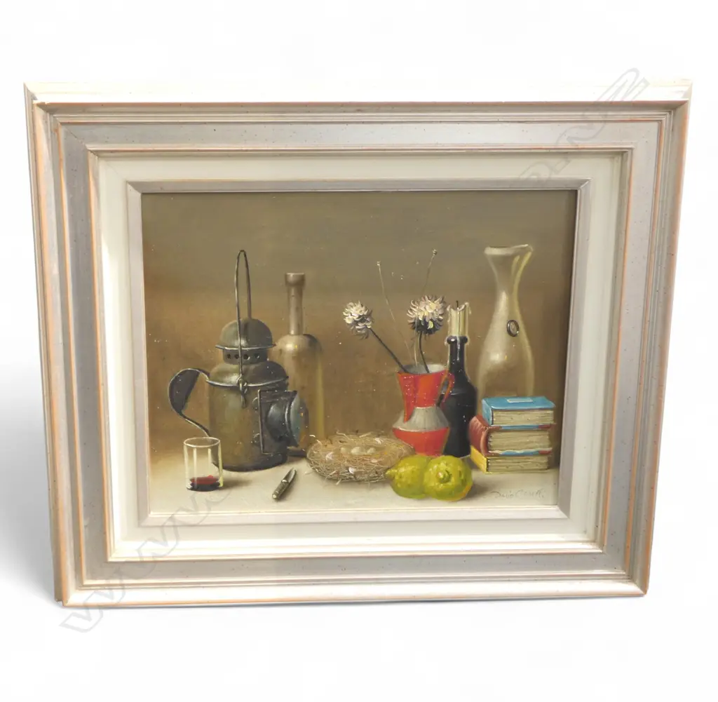 DARIO CASELLI (ITALIAN 20thC) STILL LIFE OIL ON CANVAS, 390x490mm, SIGNED Image 1++