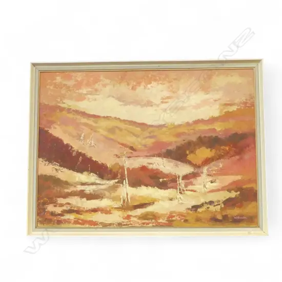 M. D. ALEXANDER, (ABSTRACT 2): LANDSCAPE AFTER DROUGHT' ACRYLIC ON BOARD 595x825mm, SIGNED