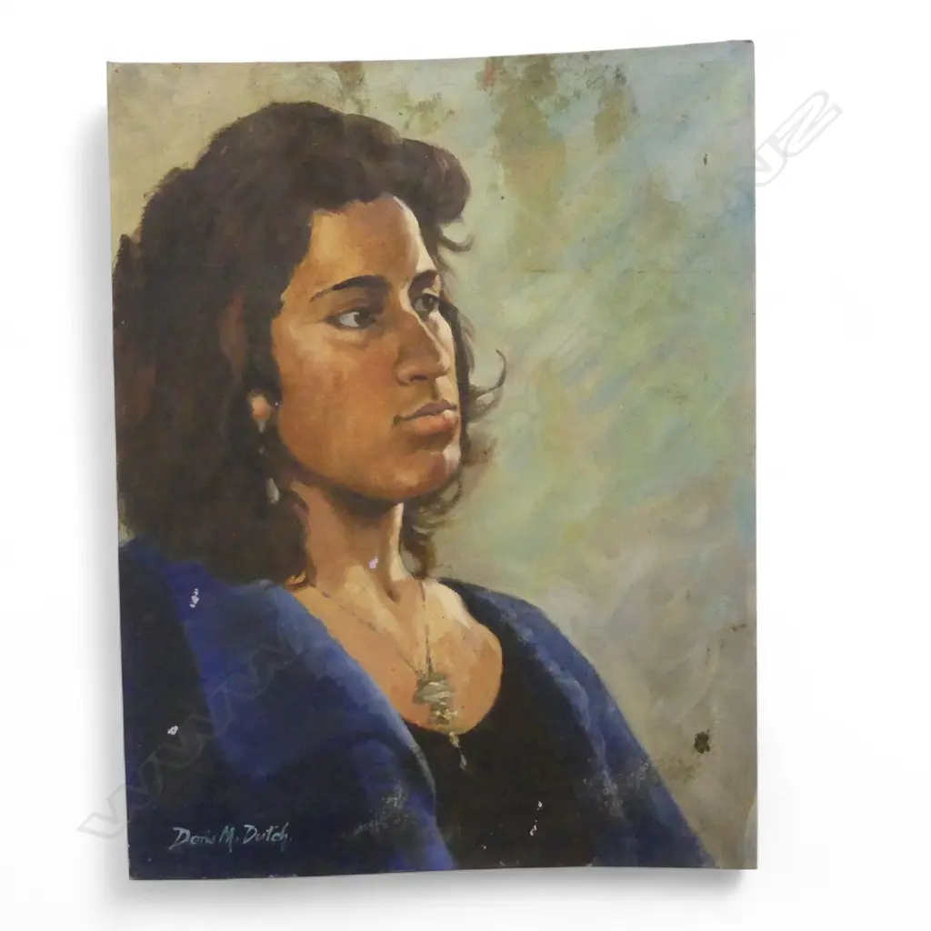 DORIS M. DUTCH (1926-2012), PORTRAIT OF A WOMAN, OIL ON BOARD 455x355mm, SIGNED Image 1++