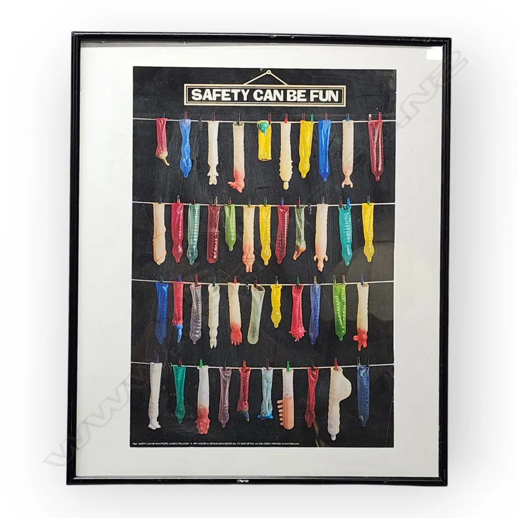 "SAFETY CAN BE FUN" POSTER PRINT BY MARCO PELLANDA, 1994,195x130mm Image 1++