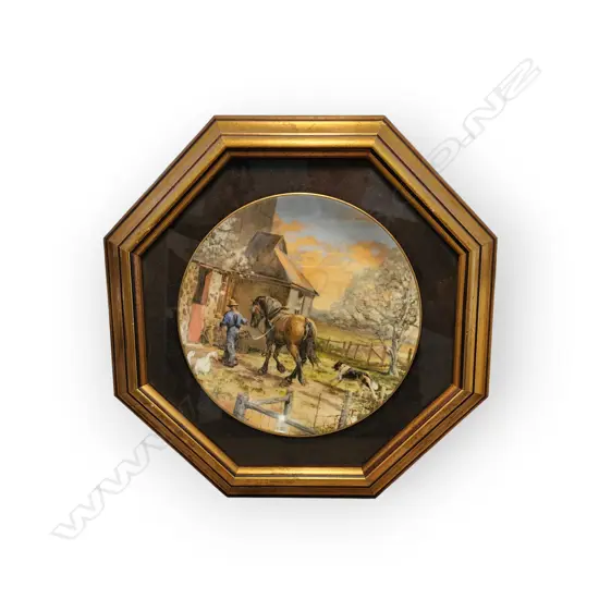 FRAMED PORCELAIN COLLECTOR PLATE MADE IN USA