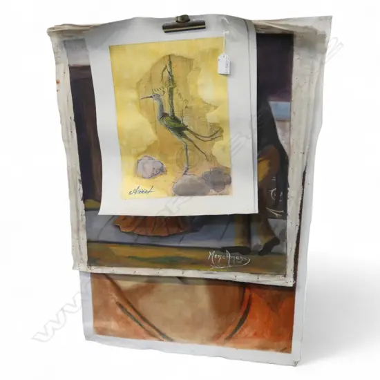 4 ARTWORKS ON UNSTRETCHED CANVAS EX. Cuba