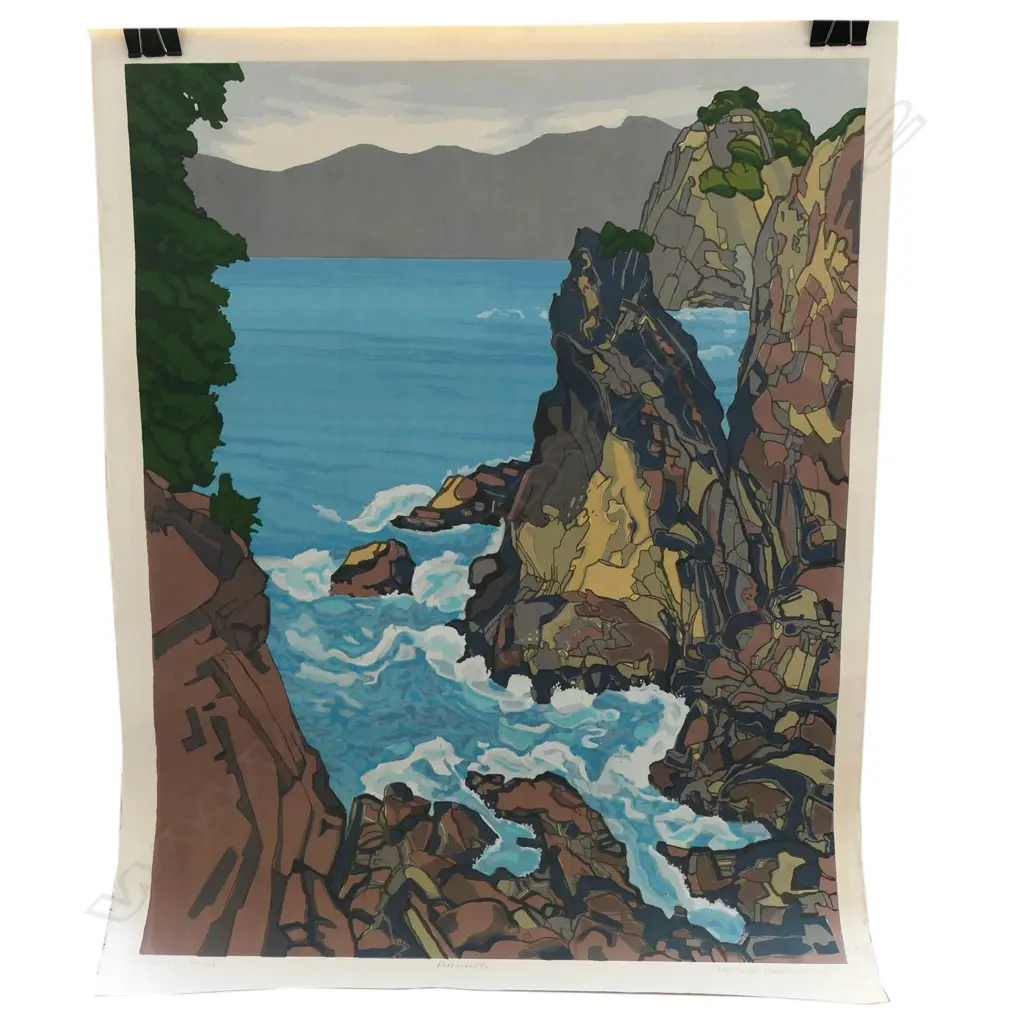 FASSETT BURNETT (1932-) 'RAWHITI' SCREENPRINT, ARTIST'S PROOF, SIGNED & DATED '84, unframed. Some foxing, 720 x 560mm Image 1++