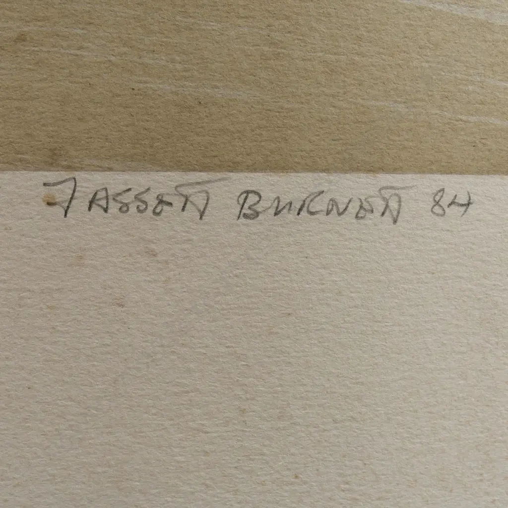 FASSETT BURNETT (1932-) 'PAWARENGA' SCREENPRINT, ARTIST'S PROOF, SIGNED & DATED '84, unframed. Water damage, 710 x 405mm Image 1++