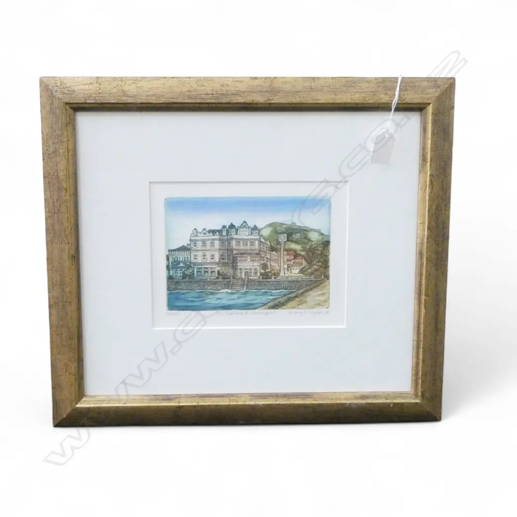 MARY E. TAYLOR, THE ESPLANADE DEVONPORT, EDITIONED PRINT 50/150, SIGNED & DATED '95, 160x205mm Image 1++