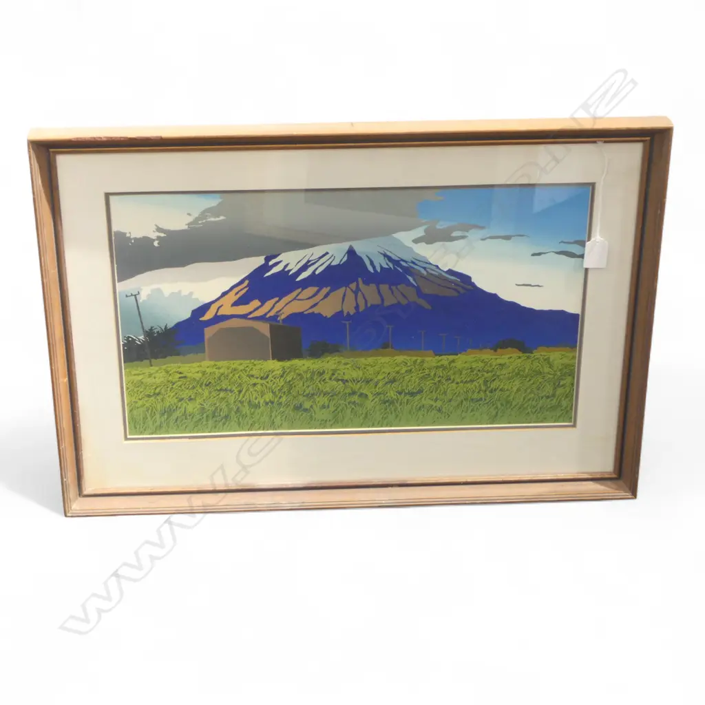 MARIANNE MUGGERIDGE (b. NZ 1952), MOUNT TARANAKI, SCREEN PRINT 285x495mm, SIGNED Image 1++