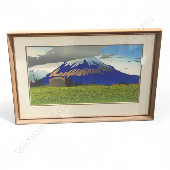 MARIANNE MUGGERIDGE (b. NZ 1952), MOUNT TARANAKI, SCREEN PRINT 285x495mm, SIGNED