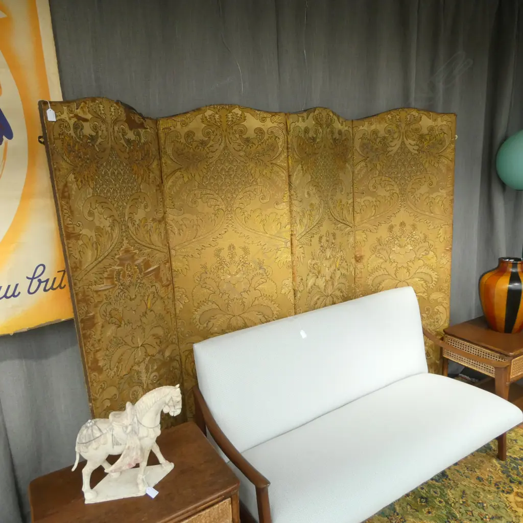 ANTIQUE 4 FOLD EMBROIDERED ROOM SCREEN H1700MM Image 1++