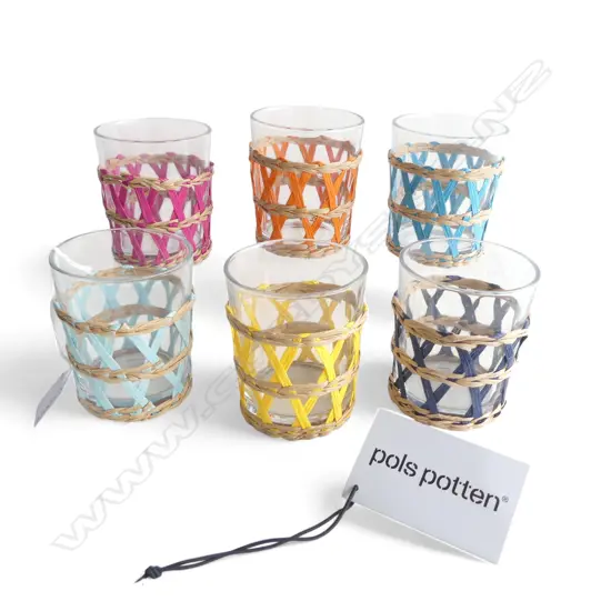 6 POLS POTTEN TUMBLERS H.95mm