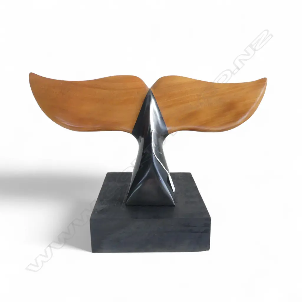 WOODEN WHALE TAIL SCULTURE 570x260x320mm Image 1++