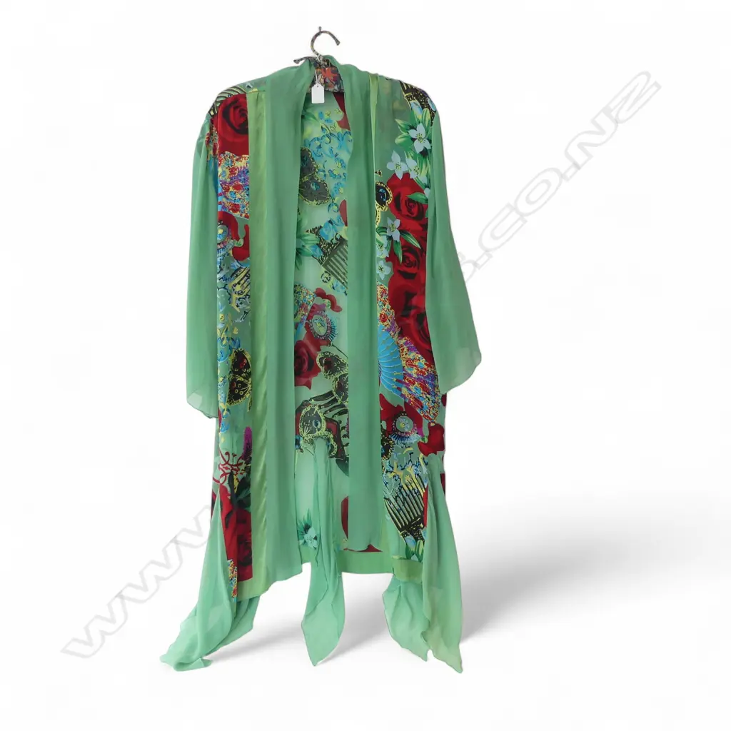 SILK AND RAYON 1920s STYLE SHAWL COAT Image 1++
