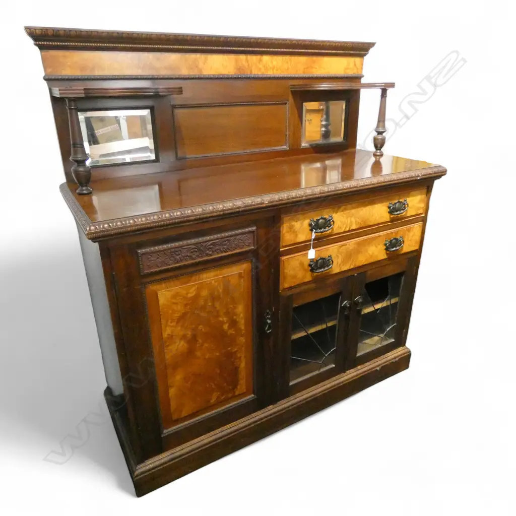 KAURI & PURIRI SIDEBOARD, SOME MODIFICATIONS, LEADLIGHT DOOR BROKEN 1370x540x1370mm  Image 1++