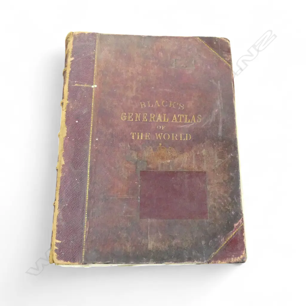 ANTIQUE BLACK'S GENERAL ATLAS OF THE WORLD faults SIGNED by Henry Blundell Image 1++