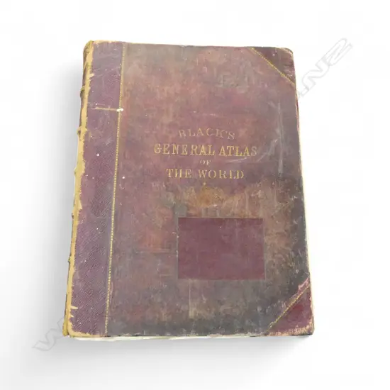 ANTIQUE BLACK'S GENERAL ATLAS OF THE WORLD faults SIGNED by Henry Blundell