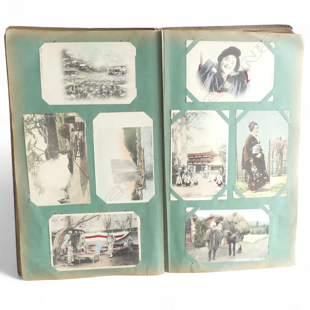 ANTIQUE POSTCARD ALBUM C.1900 H.390mm Image 1++