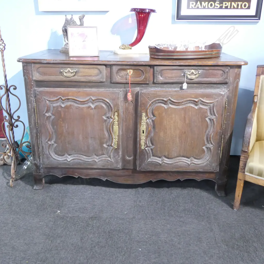 ANTIQUE FRENCH LOUIS XV STYLE FRUITWOOD PROVINCIAL BUFFET 1500x670x975mm Image 1++