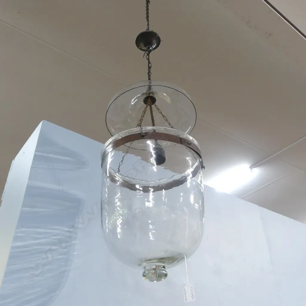 GLASS LANTERN LIGHT FITTING + EXTRA TOP PIECE Image 1++