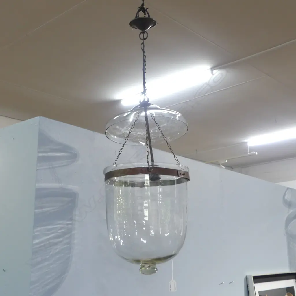 GLASS LANTERN LIGHT FITTING + EXTRA TOP PIECE Image 1++