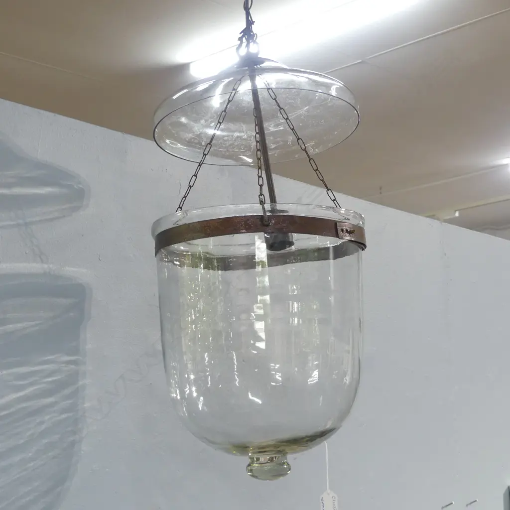 GLASS LANTERN LIGHT FITTING + EXTRA TOP PIECE Image 1++