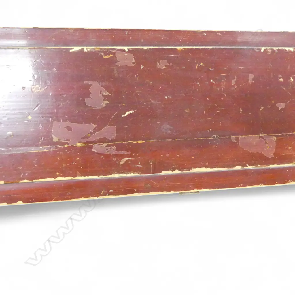 CHINESE RED PAINTED LONG STORAGE TRUNK 1350  x 300 x 330mm Image 1++