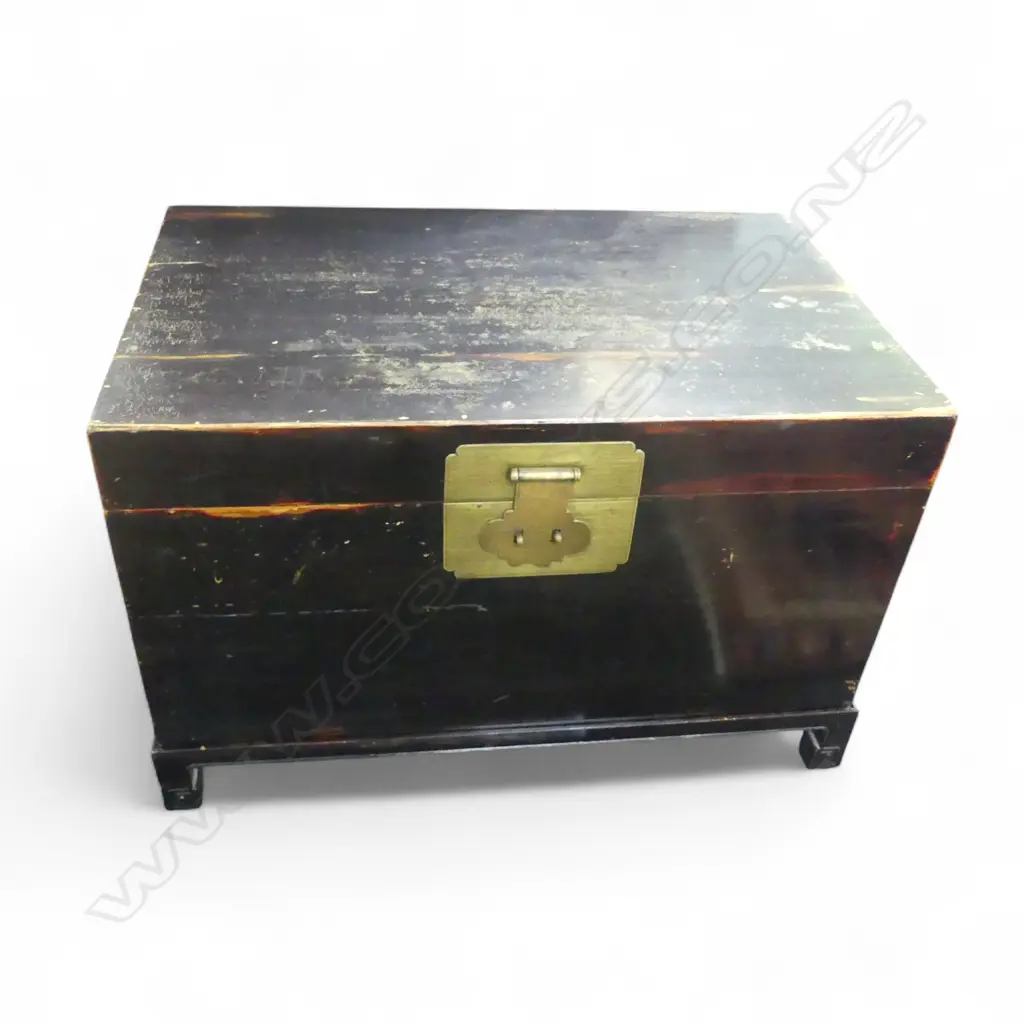 CHINESE PAINTED TRUNK ON LOW STAND 880  x 560 x 580mm Image 1++