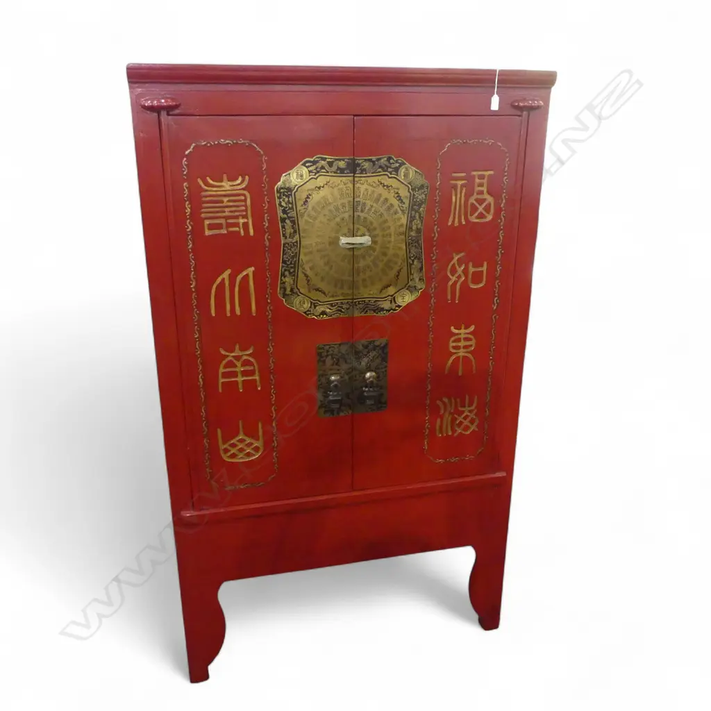 Large Chinese Cabinet with 2 doors w Longevity & Happiness calligraphy, Zhejiang province, c.1910.  1040 x 600 x 1800mm Image 1++
