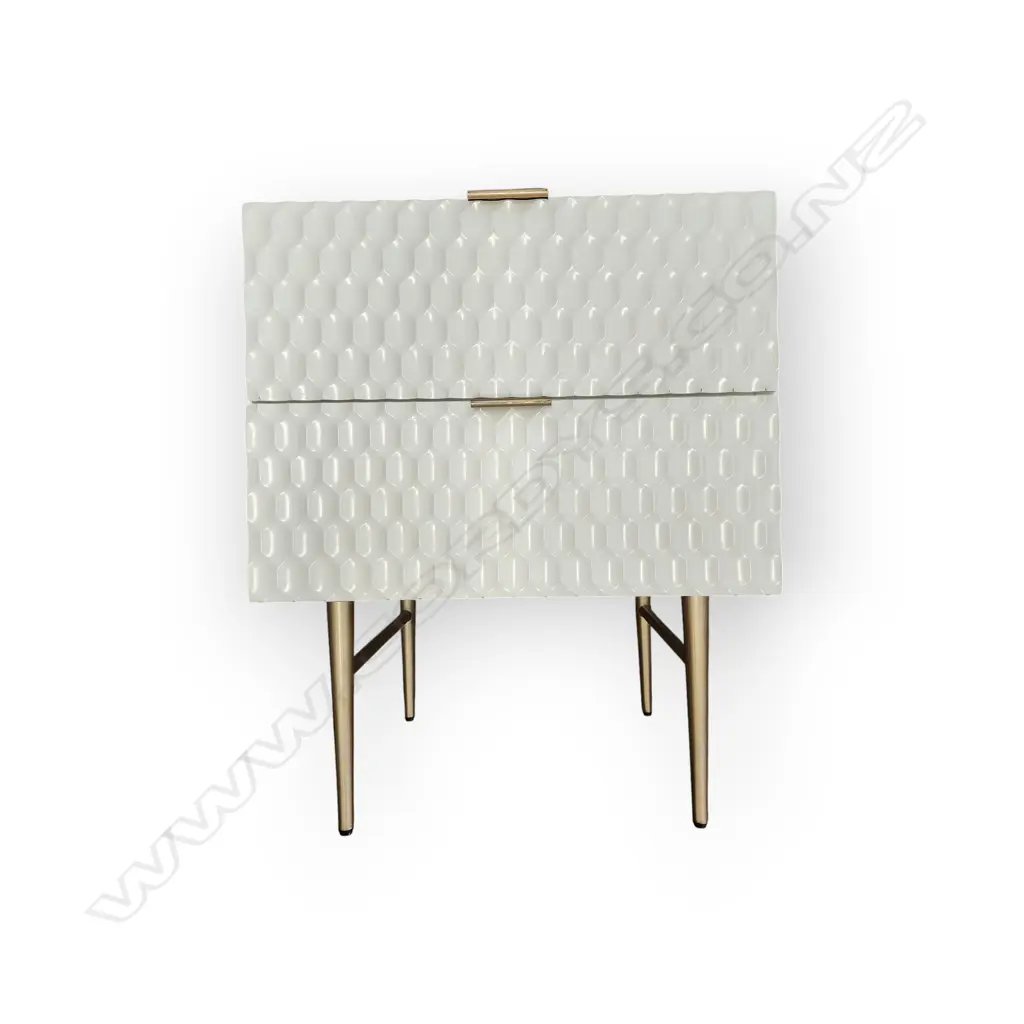WEST ELM AUDREY NIGHTSTAND TWO-DRAWER Image 1++