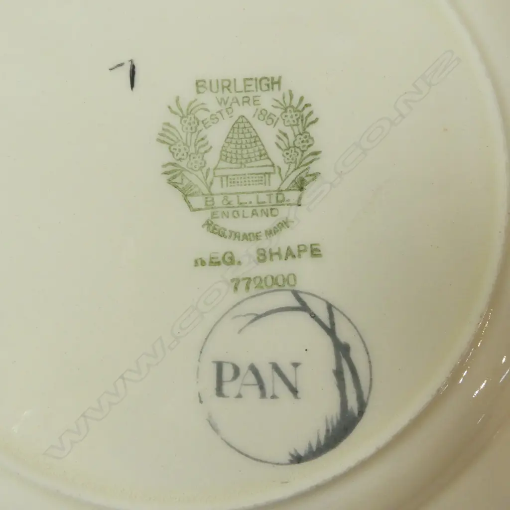 13 PCES BURLEIGH CHINA; 9 'BUTTERFLY' & 4 'PAN' Image 1++