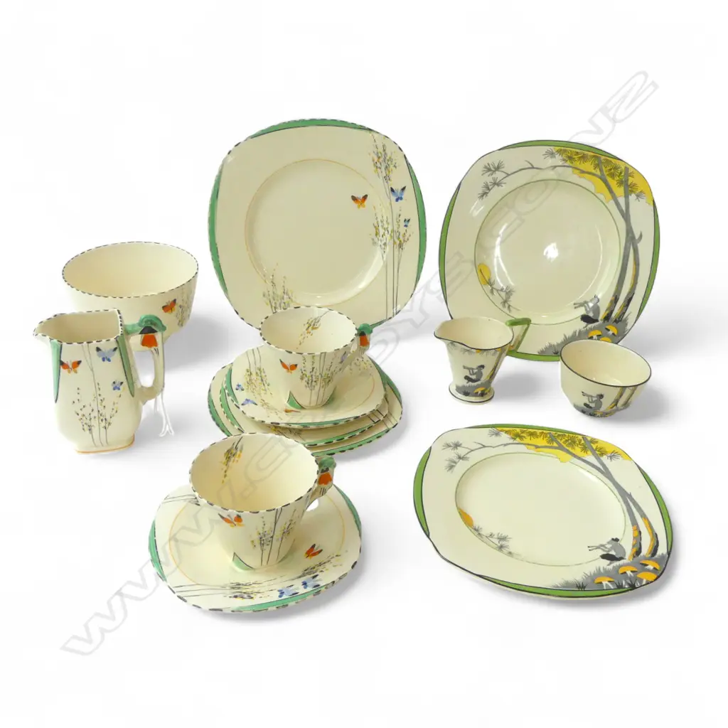 13 PCES BURLEIGH CHINA; 9 'BUTTERFLY' & 4 'PAN' Image 1++