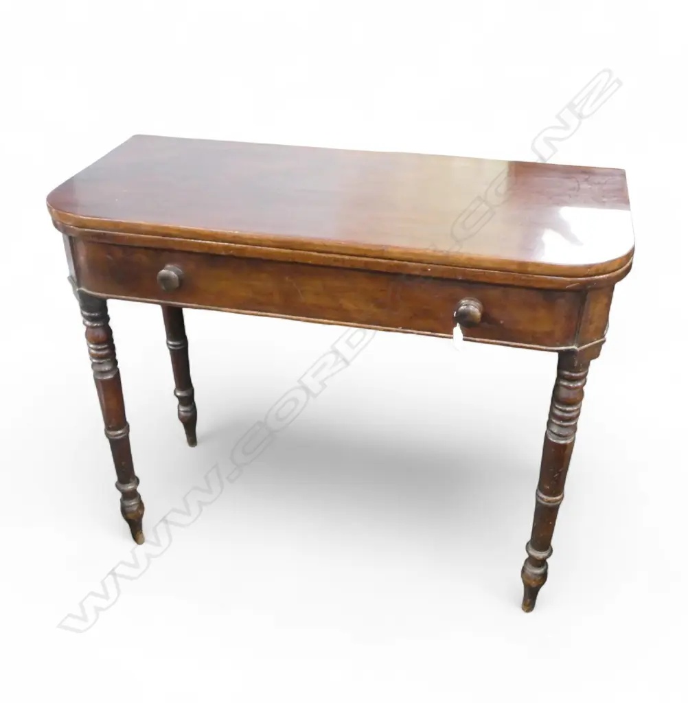 **RTV** GEORGIAN MAHOGANY FOLD OVER SUPPER TABLE 940x410x765mm Image 1++