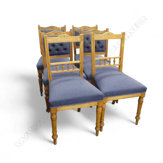 COMPOSITE SET OF 4 +  2 EDW DINING CHAIRS (MATCHED UPHOLSTRY)