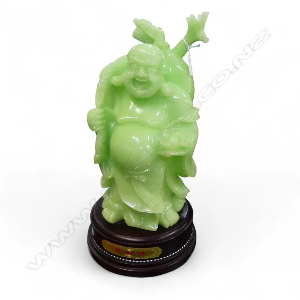 GREEN RESIN ORIENTAL BUDDHA H.455mm Image 1++
