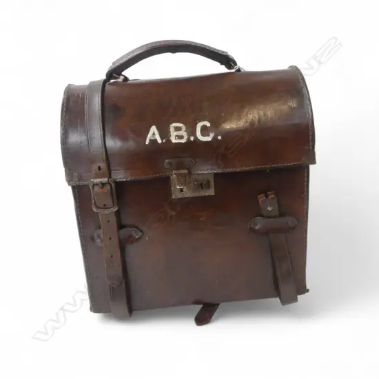 4 VINTAGE WOODEN LAWN BOWLS IN LEATHER CARRY CASE probably lignum vitae