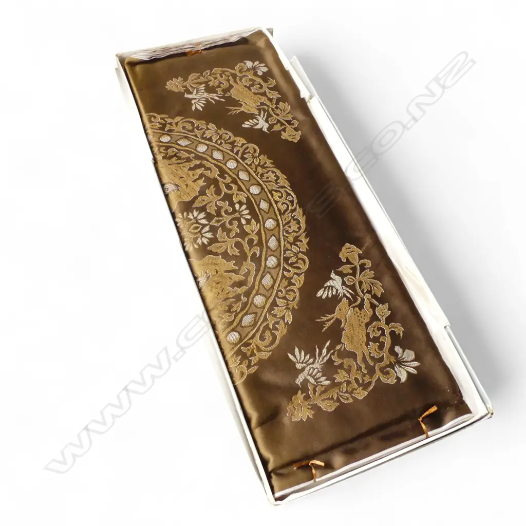 60’s silk fabric piece unused boxed  Image 1++