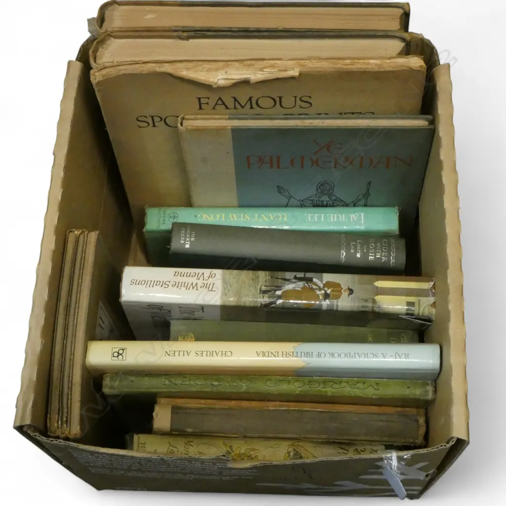 BOX OF VINTAGE BOOKS: 'The Western Front' 2 Volumes + 'Famous Sporting Prints' etc  Image 1++