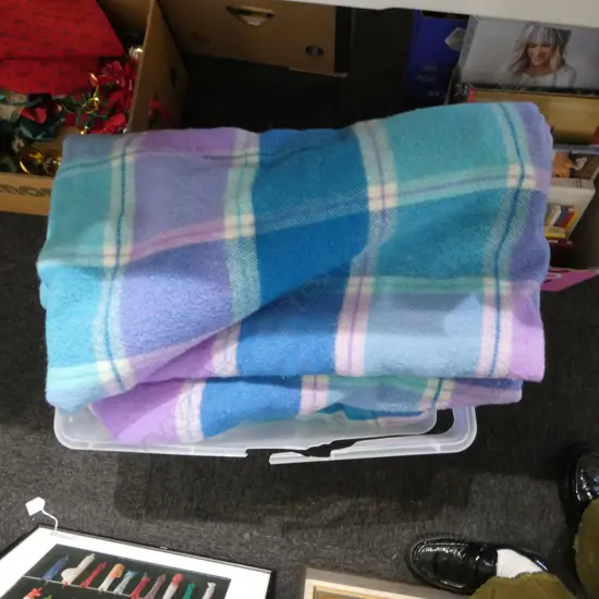 3 WOOL BLANKETS; ONE LABELED M&C 100