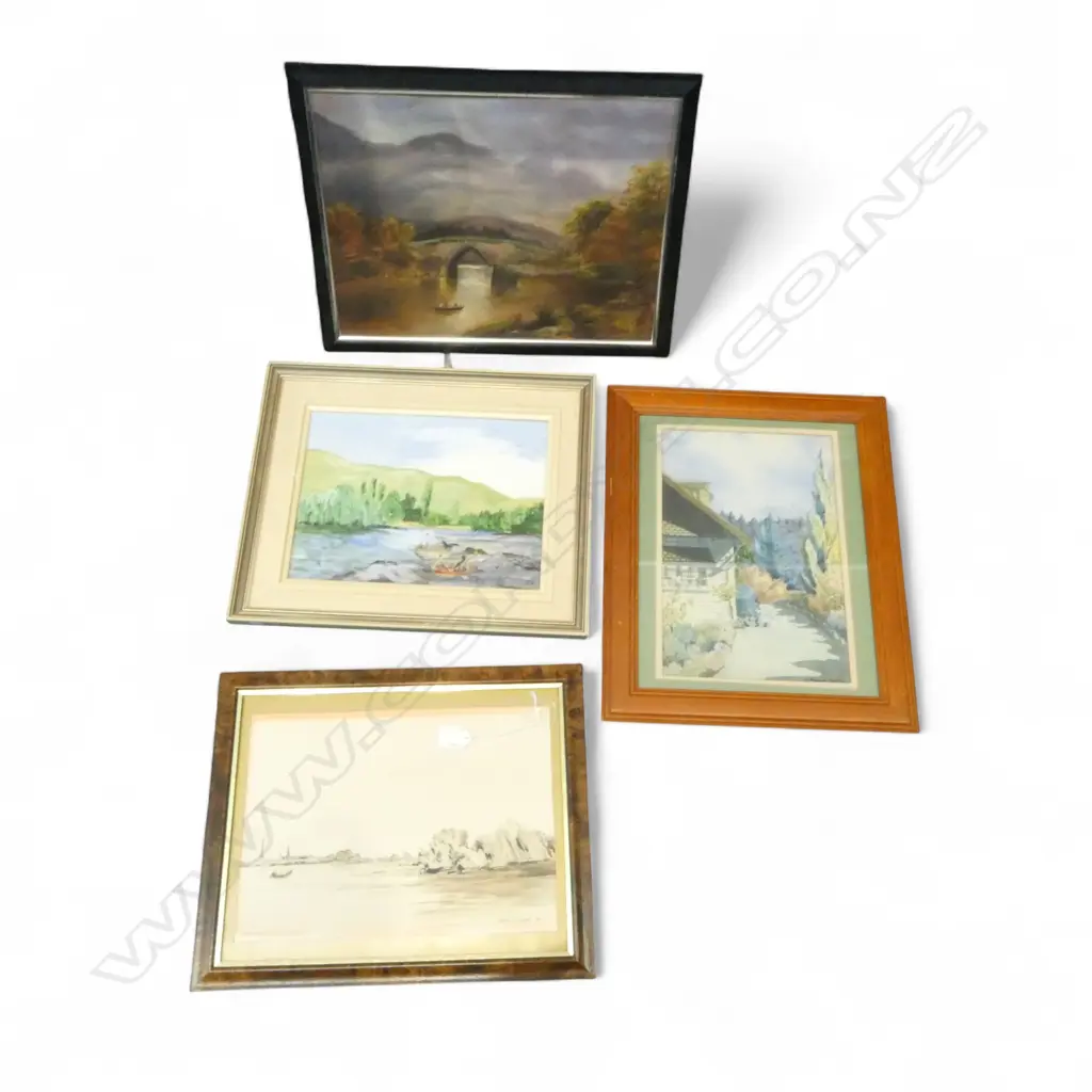 4 SML PTGS, 2 OIL & 2 W/C, LANDSCAPE THEMES Image 1++