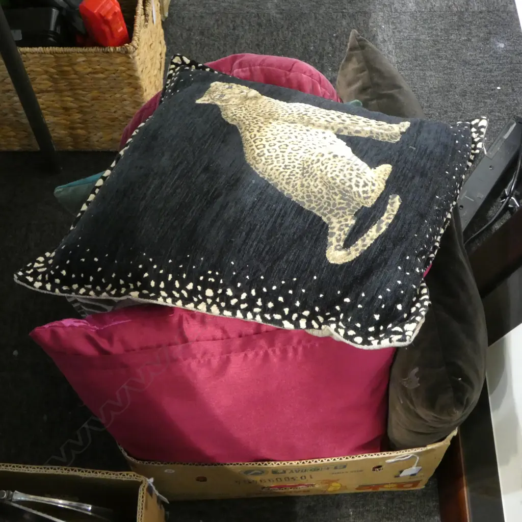 SIX QUALITY DECORATIVE CUSHIONS IN VELVET OR SILK OR LINEN Image 1++