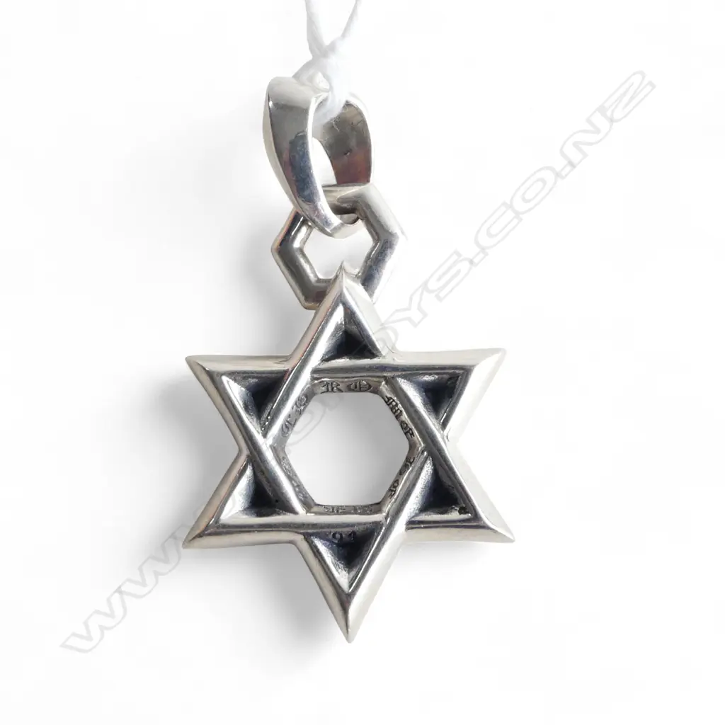 COPY 'CHROME HEARTS' 925 SILVER STAR PENDANT, 35mm dia 28gms Image 1++