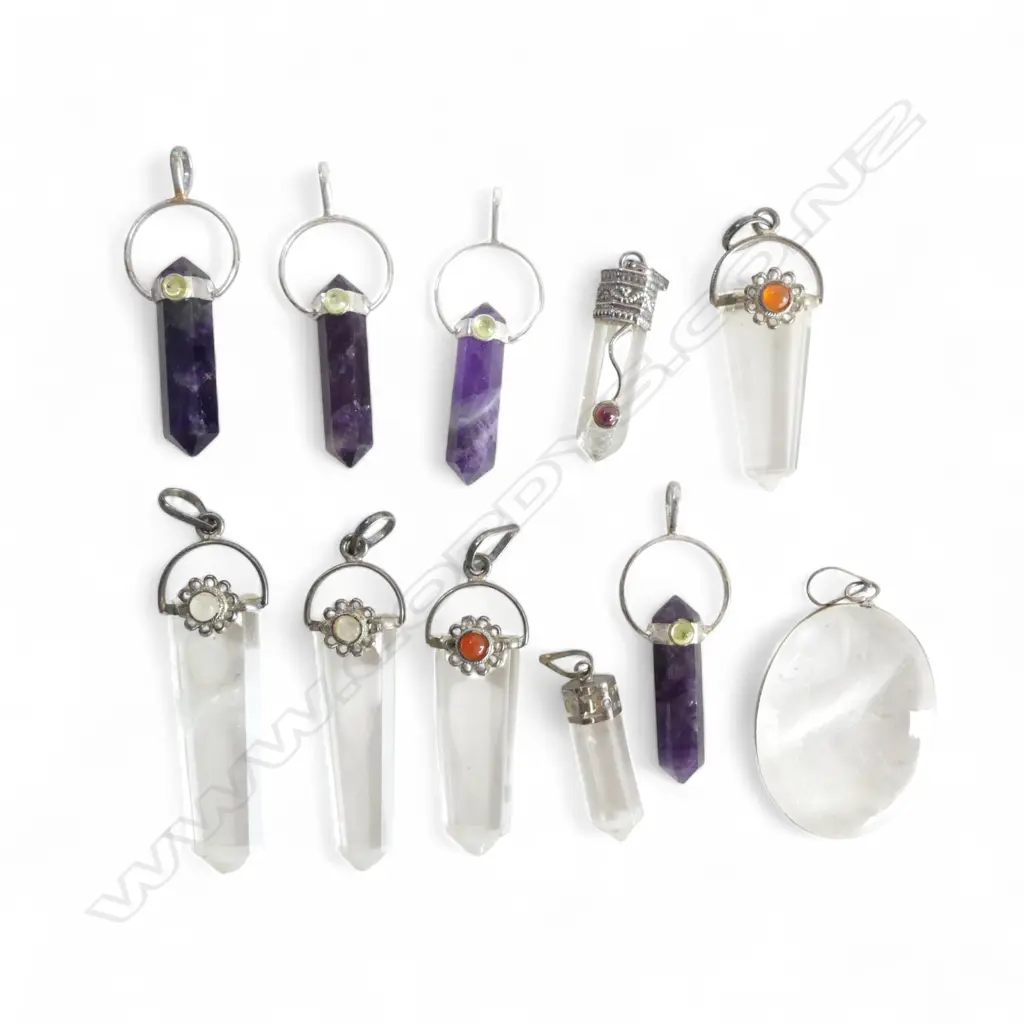 ASST. ROCK CRYSTAL &AMYTHEST PENDANTS Image 1++