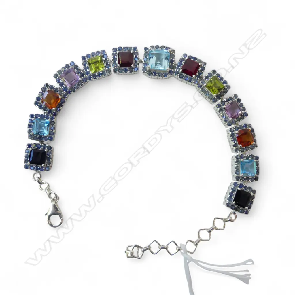 SILVER MULTI GEMSTONE BRACELET Image 1++