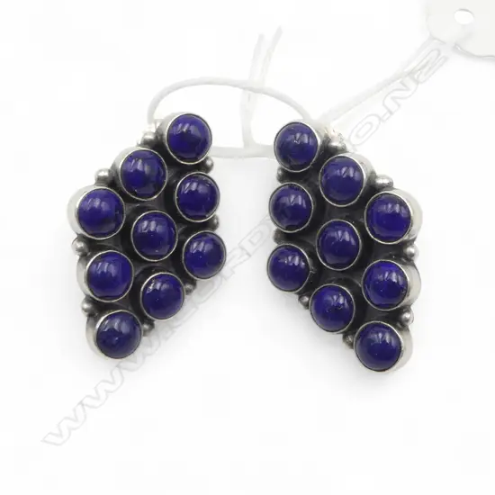 **RTV** Kirk Smith (Navajo silversmith artist) pair silver & lapis lazuli earrings for pierced ears